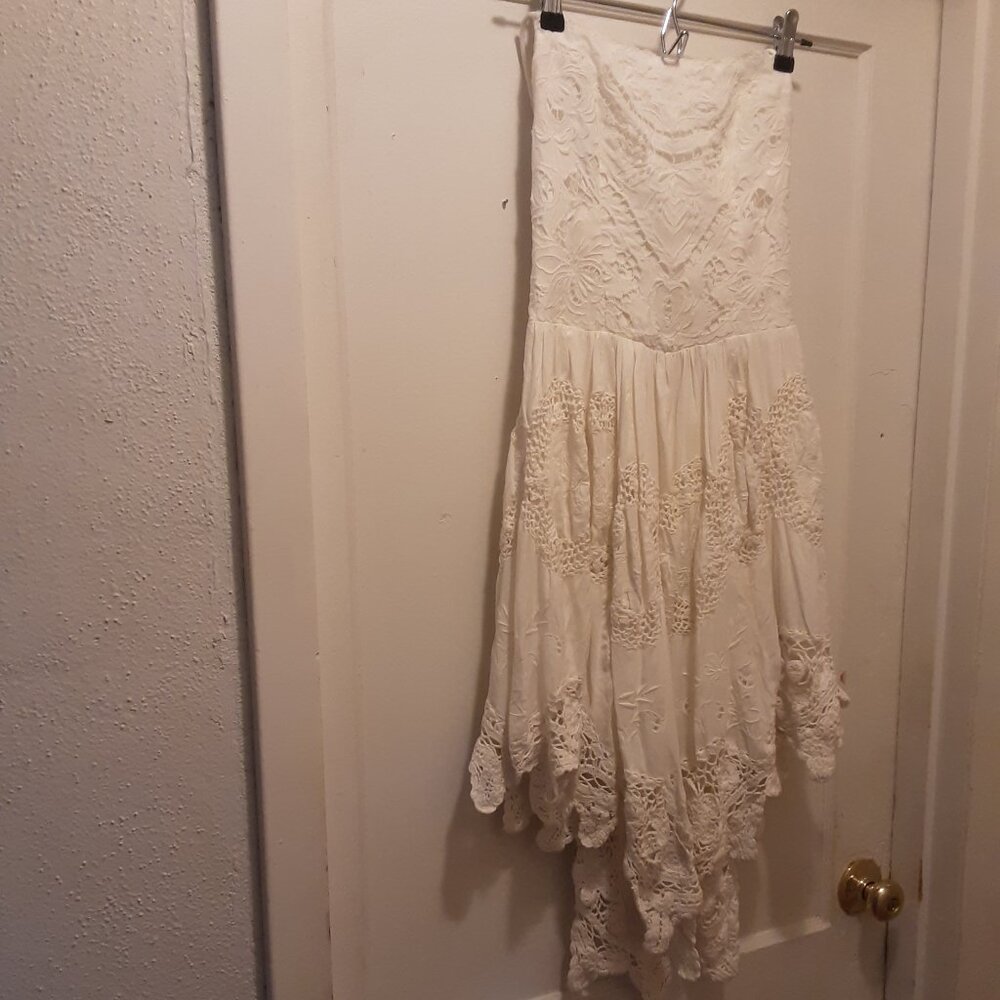 Free People Strapless Laced Back Dress